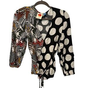 Anthropologie Farm Rio Rainforest Wrap Blouse Size Medium